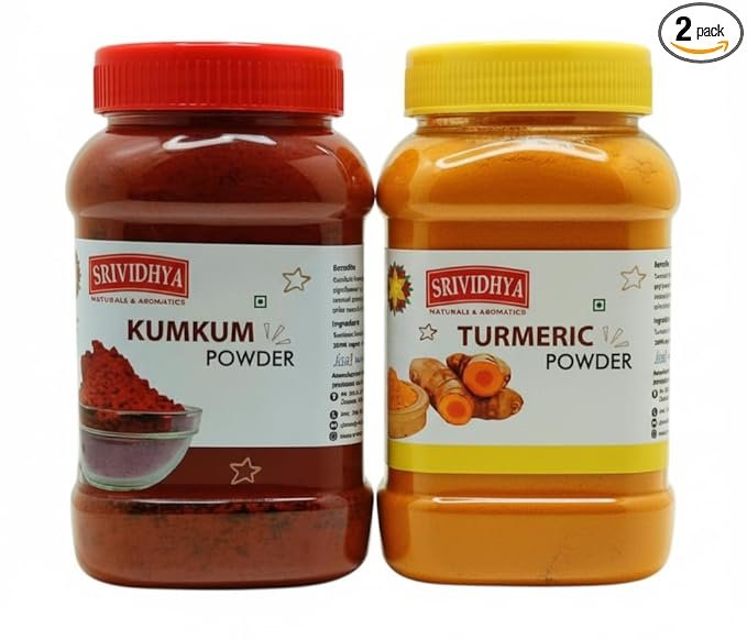 Turmeric Powder (100g) + Kumkum Powder Combo | Natural Pooja Essentials for Temple & Home Use | Pure Haldi & Kumkum for Daily Rituals, Festivals & Marriage Ceremonies