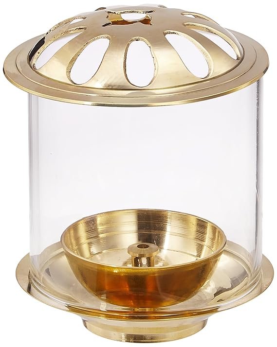 Brass Diya with Borosilicate Glass