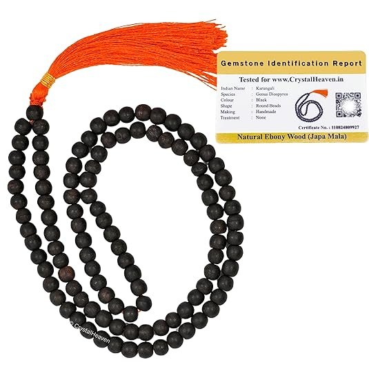 Karungali Malai Original - Black Ebony Wood Mala - Original and Natural Karukali Malai For Men Women Pooja Supplies (108 Mala for Jaap)
